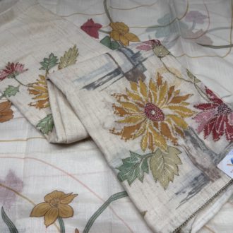 Linen Dress Material - Cream