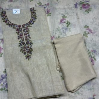 Premium Linen Tissue with Hand Work Dress Material